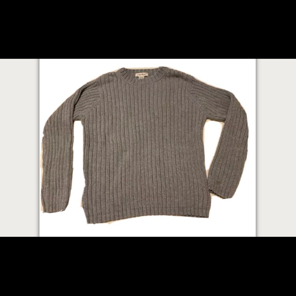 Eddie Bauer Gray Cable Knit Large Sweater